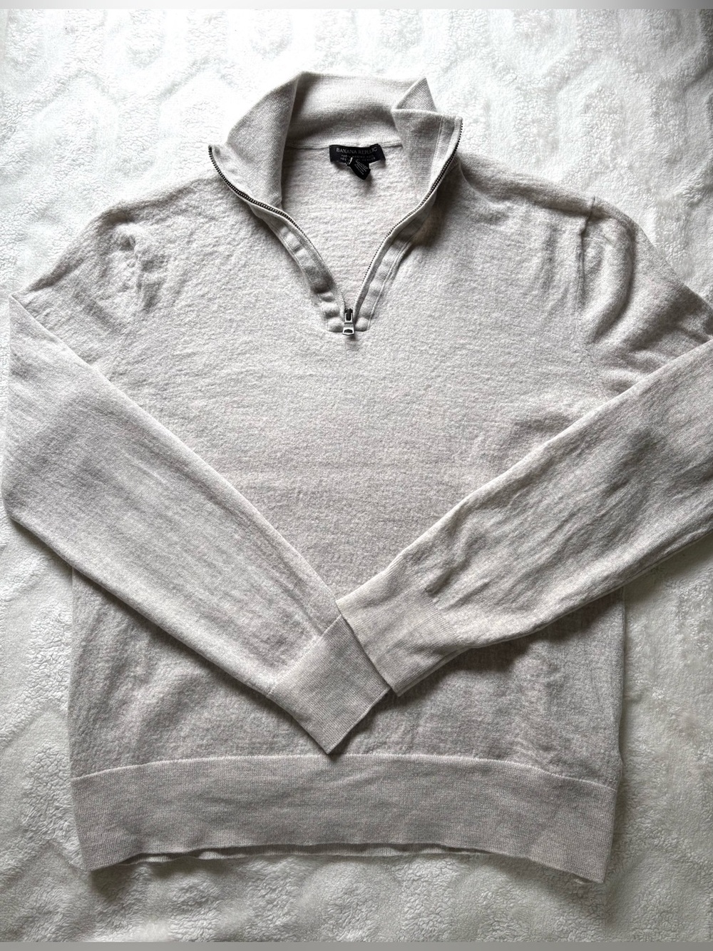 Banana Republic Quarter-Zip Sweater Gray